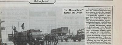 Zeitungsartikel Abgabe der Honest John des RakArtBtl 62 ins Depot (NR 1980)