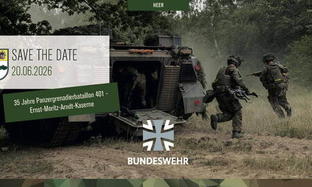 Soldaten des Panzergrenadierbataillons 401 trainieren in der Ernst-Moritz-Arndt-Kaserne für das Jubiläum 2026. | © Bundeswehr