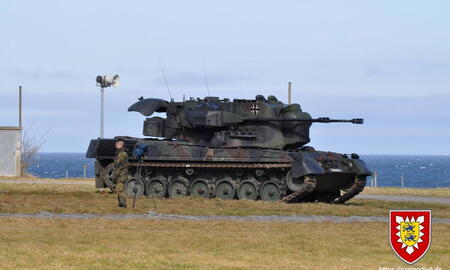 Flugabwehrkanonenpanzer Gepard auf dem Truppenübungsplatz Todendorf