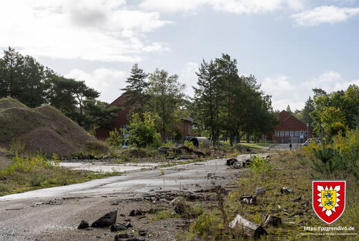 Fläche mit Resten des Abriss von Teilen der Rantzau-Kaserne in Schleswig-Holstein